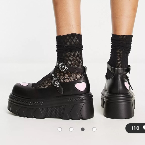 ASOS KOl A Warriors Heart chunky mary janes in black UK 5/38 preowned - Picture 2 of 16